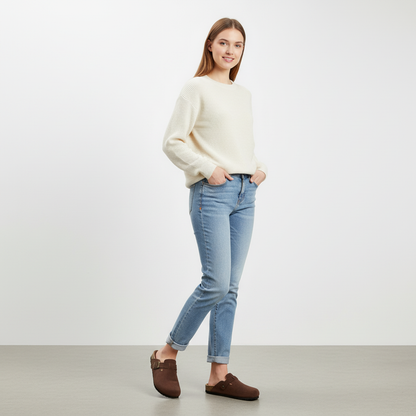 Comfort Suede Cork Slippers – Elorina - Red / 4 Velano Fashion