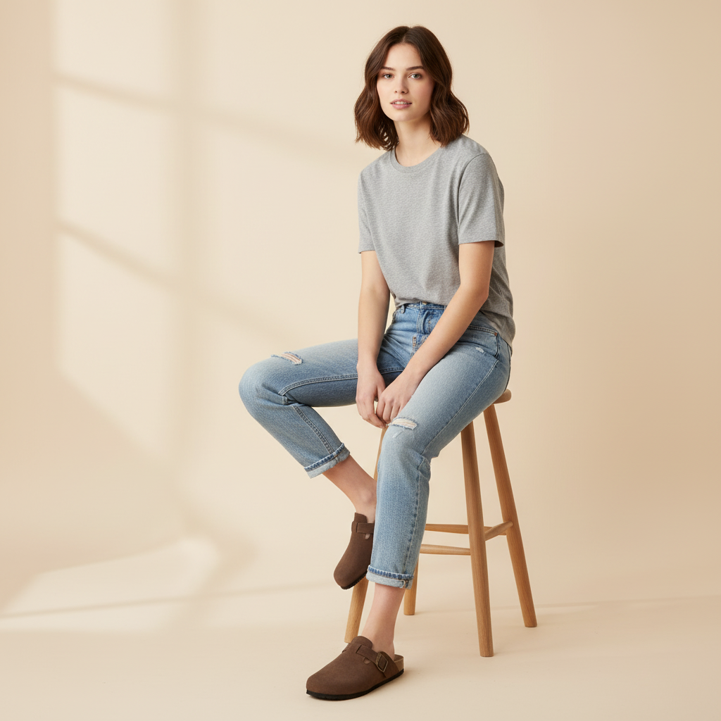 Comfort Suede Cork Slippers – Elorina - Beige / 4 Velano Fashion