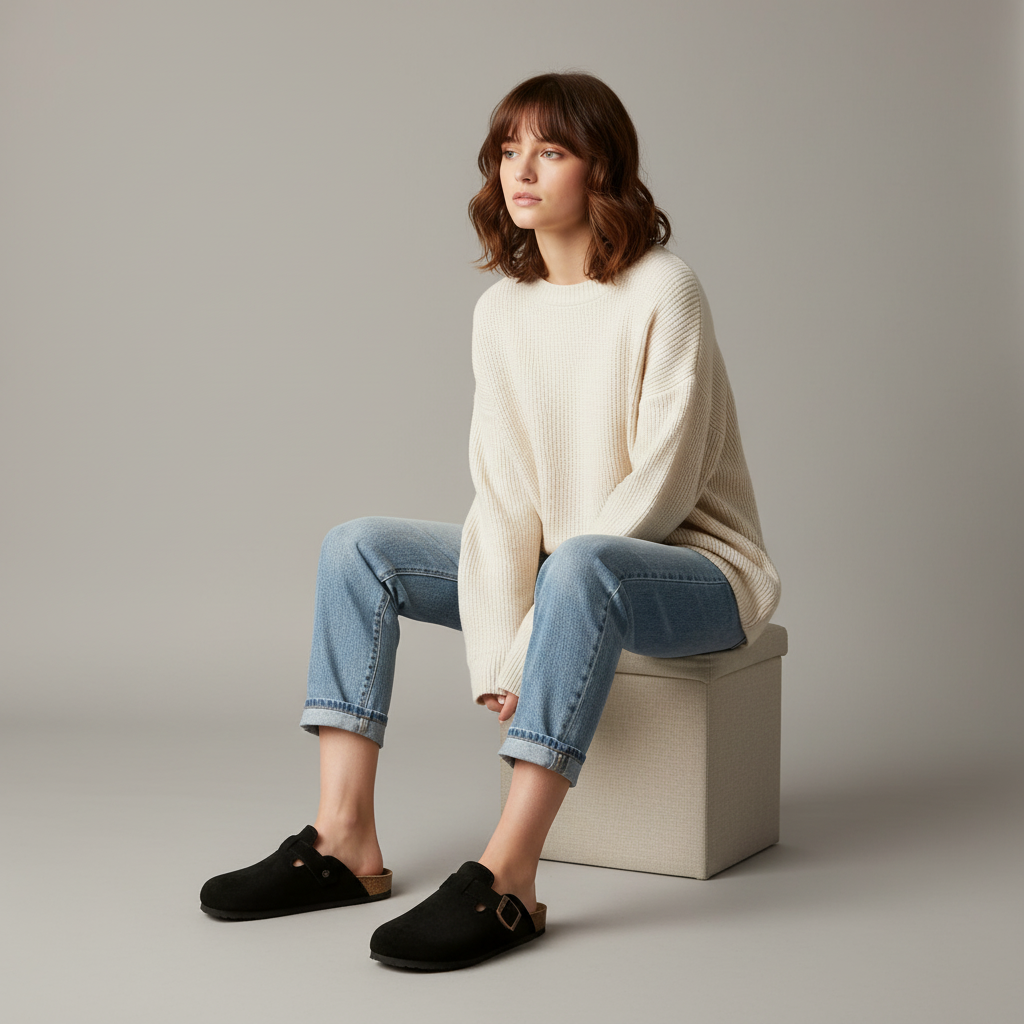 Comfort Suede Cork Slippers – Elorina - Beige / 4 Velano Fashion