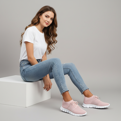 Comfort Support Sneakers – Camira - Pink / 4 Velano Fashion