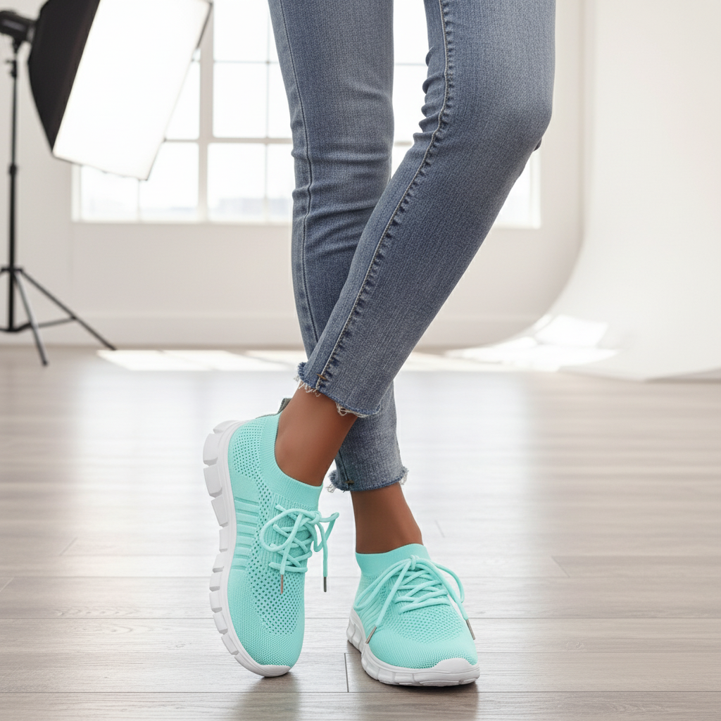 Comfort Support Sneakers – Camira - Turquoise / 4 Velano Fashion