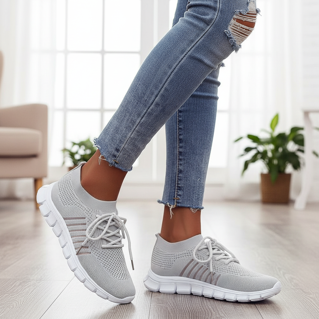 Comfort Support Sneakers – Camira - Gray / 4 Velano Fashion