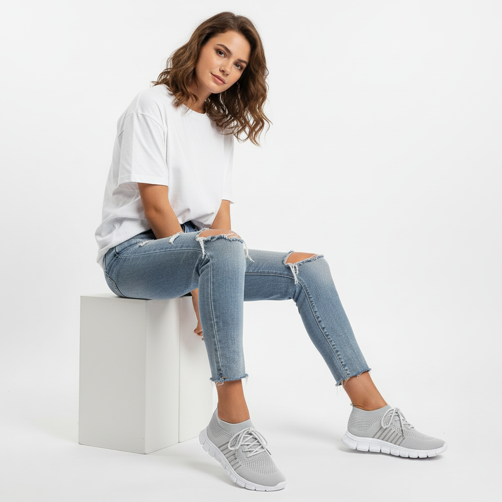 Comfort Support Sneakers – Camira - Turquoise / 4 Velano Fashion