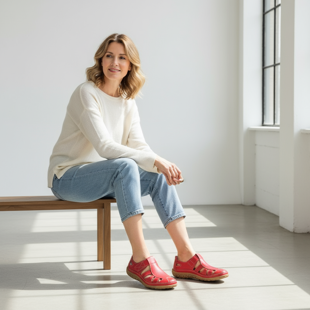 Designed for Balance Sandals – Lirena - Red / 4 Velano Fashion