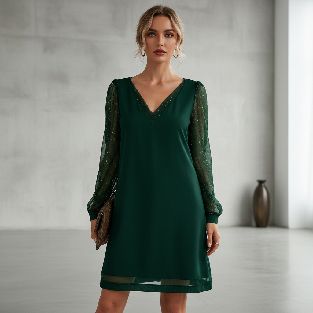 Sustainable Elegance Dress – Amaria - Black / S Velano Fashion