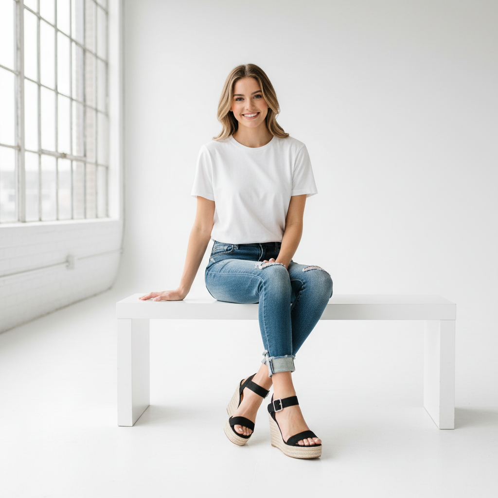 Espadrille Wedge Sandals - Elena - Black / 3 Velano Fashion